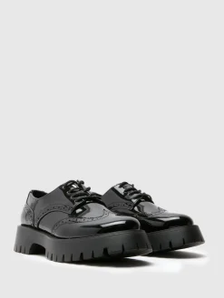 Schuh Black Laina Chunky Patent Brogues Hot