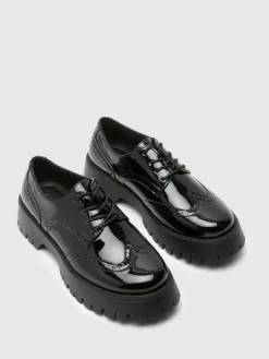Schuh Black Laina Chunky Patent Brogues Hot