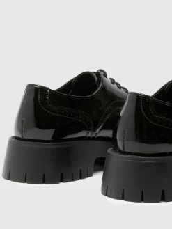 Schuh Black Laina Chunky Patent Brogues Hot