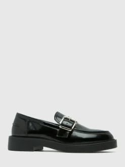 Schuh Black Lilac Buckle Shoes