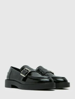 Schuh Black Lilac Buckle Shoes