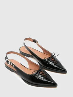 Schuh Lorie Point Hardware Flat Shoes Black Outlet