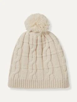 Sealskinz Hemsby Waterproof Cold Weather Cable Knit Bobble Hat Cream Online