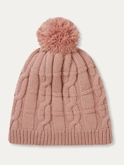 Sealskinz Hemsby Waterproof Cold Weather Cable Knit Bobble Hat Pink Outlet