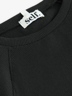 self. Black Fitted Rib T-Shirt Hot