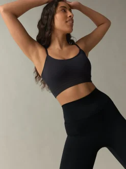 self. Seamless Rib Long Line Bralette 2 Pack Black/White New