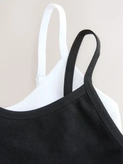 self. Seamless Rib Long Line Bralette 2 Pack Black/White New