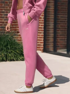 self. Bright Pink Cuffed Joggers