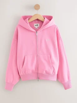 self. Hooded Zip Through Jacket Bright Pink Hot