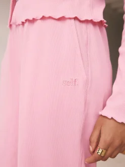 self. Ribbed Button Through Pyjamas Bright Pink Online