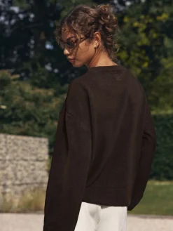 self. Knit Jumper Chocolate Brown Hot