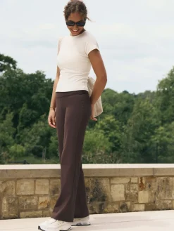 self. Rib Wide Leggings Chocolate Outlet