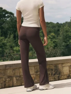 self. Rib Wide Leggings Chocolate Outlet