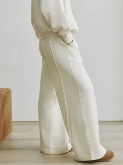 self. Cream Wide Leg Joggers Sale