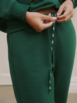 self. Green Cuffed Joggers Outlet