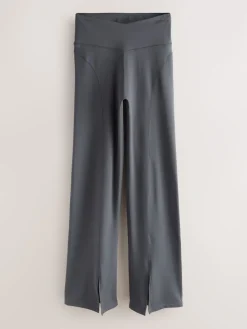 self. High Waist Flared Leggings Grey