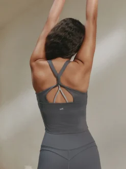 self. High Waist Flared Leggings Grey