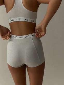 self. Short Logo Knickers Grey Marl Discount