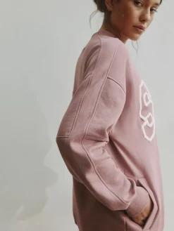 self. Boucle Sweatshirt Mauve Purple Outlet