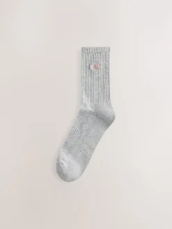 self. Mauve/Grey/Cream 3 Pack Cushion Sole Lounge Ankle Socks 3 Pack