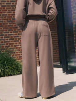 self. Mink Brown Wide Leg Joggers Online