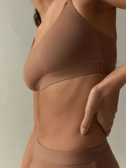 self. Bralette Bra Mocha Nude New