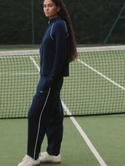 self. Barrell Leg Knitted Joggers Navy Online