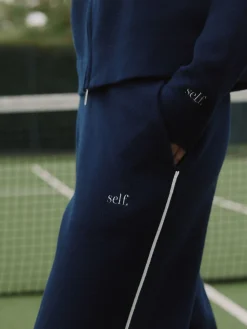 self. Barrell Leg Knitted Joggers Navy Online