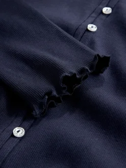 self. Ribbed Button Through Pyjamas Navy New