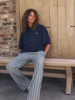 self. Short Sleeve Pyjamas Navy Stripe Best