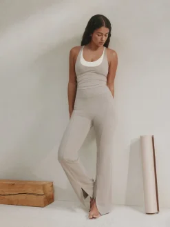 self. High Waist Flared Leggings Neutral