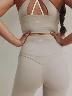 self. High Waist Flared Leggings Neutral