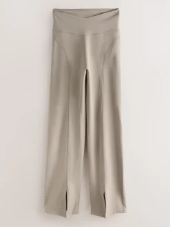 self. High Waist Flared Leggings Neutral