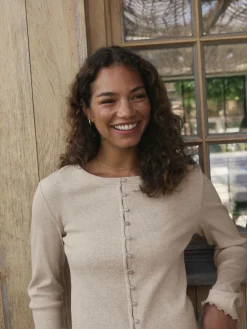 self. Ribbed Button Through Pyjamas Oatmeal Discount