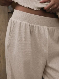 self. Ribbed Button Through Pyjamas Oatmeal Discount