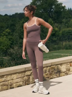 self. Peppercorn Brown High Waist Leggings Clearance