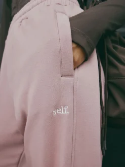 self. Cuffed Joggers Pink Online