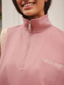 self. Half Zip Sweatshirt Pink Online