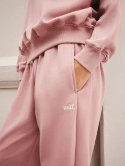 self. Pink Wide Leg Joggers Discount