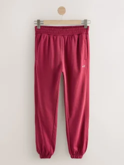 self. Red Cuffed Joggers Online