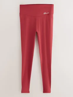 self. Red High Waist Leggings