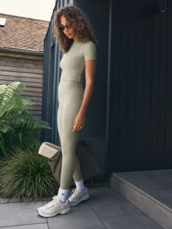 self. Sage Green High Waist Leggings Sale