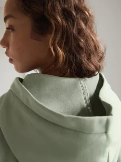 self. Hooded Zip Through Jacket Sage Green Discount