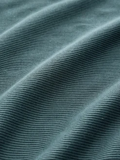 self. Teal Blue Fitted Rib T-Shirt Online