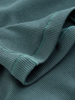 self. Teal Blue Fitted Rib T-Shirt Online