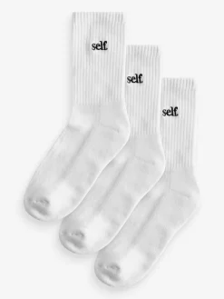 self. White 3 Pack Cushion Sole Lounge Ankle Socks 3 Pack Discount
