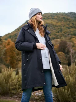 Seraphine 3 in 1 Maternity & Babywearing Parka with Borg Lining Black Sale