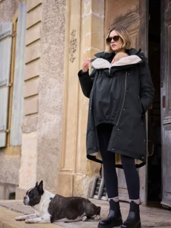 Seraphine 3 in 1 Maternity & Babywearing Parka with Borg Lining Black Sale