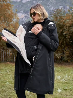 Seraphine 3 in 1 Maternity & Babywearing Parka with Borg Lining Black Sale
