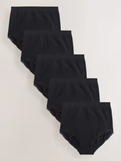 Seraphine Black Cotton Rib Jersey Maternity & Postpartum Briefs 5 Pack Discount